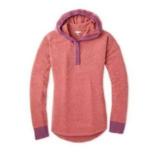 SMARTWOOL WOMEN'S SHADOW PINE HOODIE WOOL SWEATER,SANGRIA HABANERO MARL, SIZE M